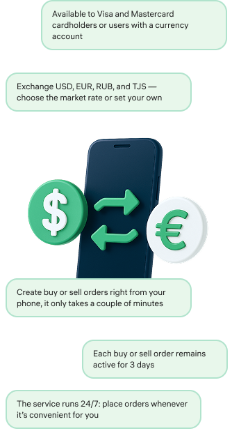 Currency exchange in the Alif app